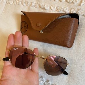 Hexagonal Ray Ban - gold & copper flash